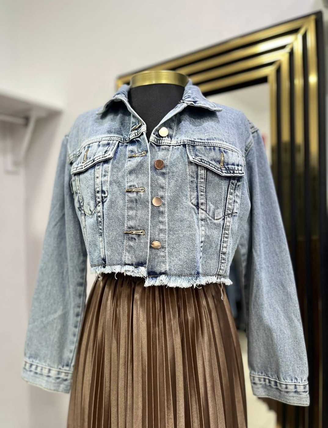 Chaqueta denim cropped
